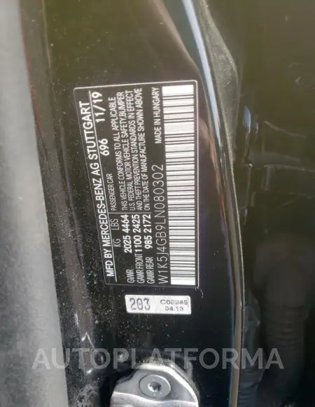 MERCEDES-BENZ CLA 250 2020 vin W1K5J4GB9LN080302 from auto auction Copart