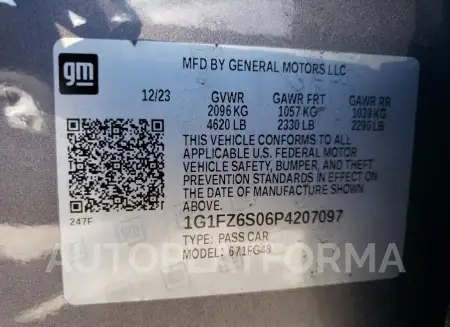 CHEVROLET BOLT EUV P 2023 vin 1G1FZ6S06P4207097 from auto auction Copart