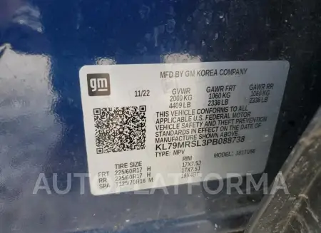 CHEVROLET TRAILBLAZE 2023 vin KL79MRSL3PB088738 from auto auction Copart