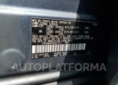 TOYOTA VENZA LE 2021 vin JTEAAAAH7MJ027137 from auto auction Copart