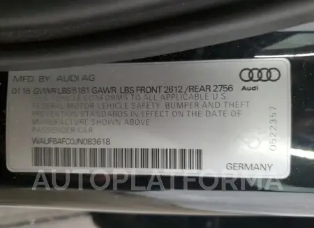 AUDI A6 PREMIUM 2018 vin WAUF8AFC0JN083618 from auto auction Copart