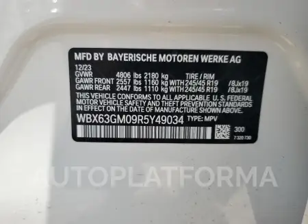 BMW X2 XDRIVE2 2024 vin WBX63GM09R5Y49034 from auto auction Copart