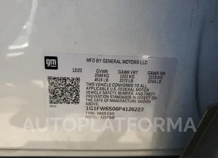 CHEVROLET BOLT EV 1L 2023 vin 1G1FW6S06P4126223 from auto auction Copart