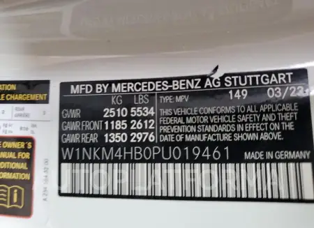 MERCEDES-BENZ GLC 300 4M 2023 vin W1NKM4HB0PU019461 from auto auction Copart