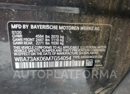 BMW 228XI 2021 vin WBA73AK06M7G54054 from auto auction Copart