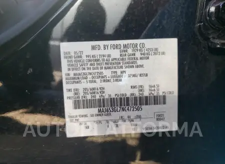 FORD ECOSPORT S 2022 vin MAJ6S3GL7NC472505 from auto auction Copart