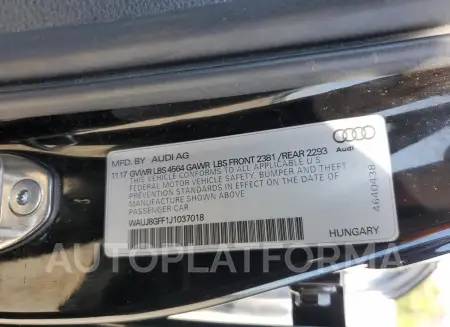 AUDI A3 PREMIUM 2018 vin WAUJ8GFF1J1037018 from auto auction Copart