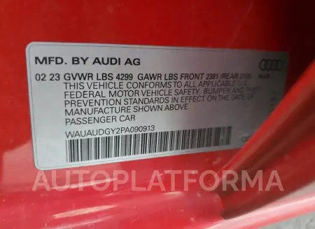 AUDI A3 PREMIUM 2023 vin WAUAUDGY2PA090913 from auto auction Copart