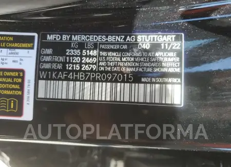 MERCEDES-BENZ C 300 4MAT 2023 vin W1KAF4HB7PR097015 from auto auction Copart