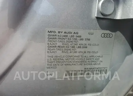 AUDI Q5 SPORTBA 2023 vin WA16AAFY4P2077411 from auto auction Copart