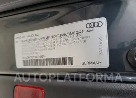 AUDI A5 PREMIUM 2018 vin WAUDNCF52JA016930 from auto auction Copart