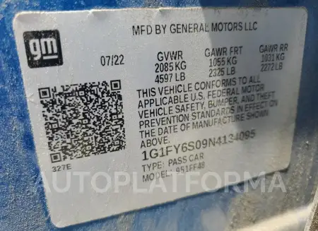 CHEVROLET BOLT EUV L 2022 vin 1G1FY6S09N4134095 from auto auction Copart