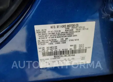 FORD ECOSPORT S 2019 vin MAJ6S3GL3KC285466 from auto auction Copart