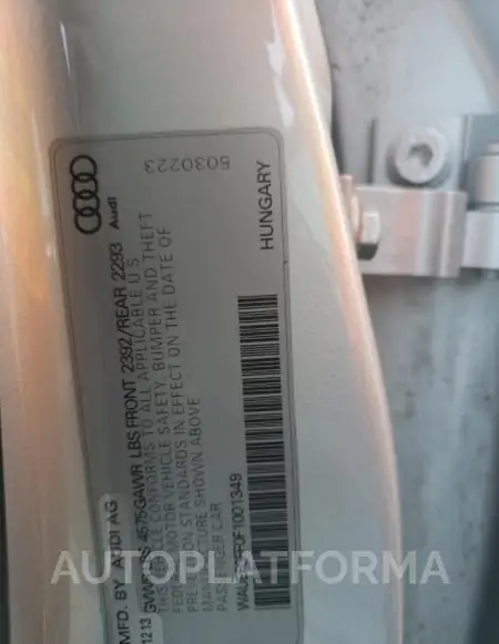 AUDI A3 PREMIUM 2015 vin WAUEFGFF0F1001349 from auto auction Copart