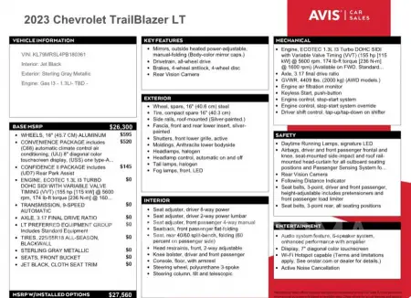 CHEVROLET TRAILBLAZE 2023 vin KL79MRSL4PB180361 from auto auction Copart