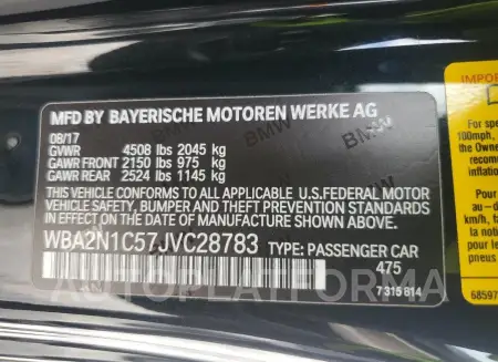 BMW M240I 2018 vin WBA2N1C57JVC28783 from auto auction Copart