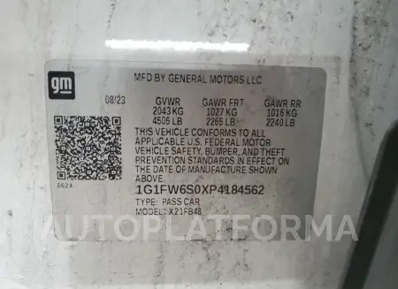 CHEVROLET BOLT EV 1L 2023 vin 1G1FW6S0XP4184562 from auto auction Copart