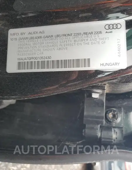 AUDI A3 PREMIUM 2016 vin WAUA7GFF0G1052430 from auto auction Copart