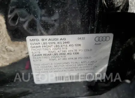 AUDI Q5 PREMIUM 2022 vin WA1BBAFY1N2107070 from auto auction Copart