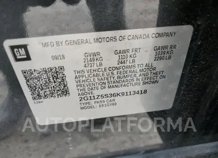 CHEVROLET IMPALA LT 2019 vin 2G11Z5S36K9113418 from auto auction Copart