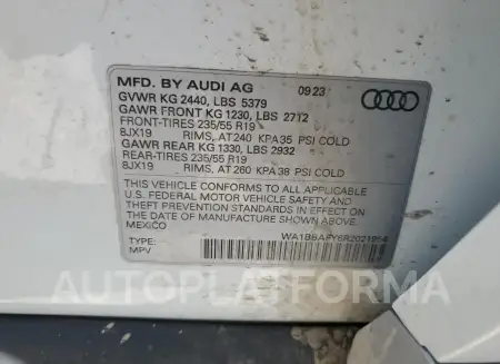 AUDI Q5 PREMIUM 2024 vin WA1BBAFY6R2021954 from auto auction Copart