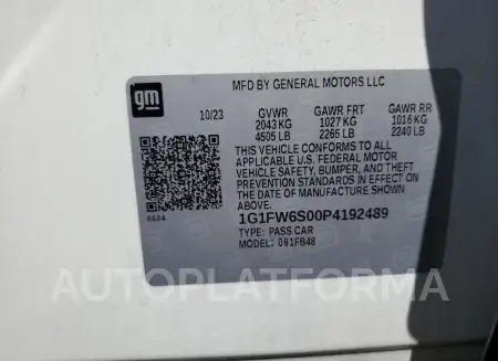 CHEVROLET BOLT EV 1L 2023 vin 1G1FW6S00P4192489 from auto auction Copart