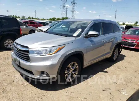 TOYOTA HIGHLANDER 2015 vin 5TDJKRFH4FS167306 from auto auction Copart