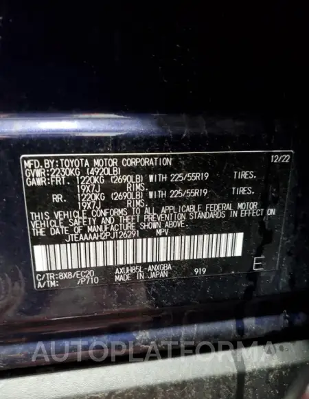 TOYOTA VENZA LE 2023 vin JTEAAAAH2PJ126291 from auto auction Copart