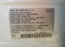 AUDI Q4 E-TRON 2023 vin WA1L2BFZ9PP001782 from auto auction Copart