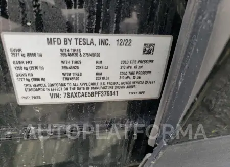 TESLA MODEL X 2023 vin 7SAXCAE58PF376041 from auto auction Copart