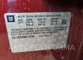 CHEVROLET IMPALA LT 2017 vin 2G1105S36H9179194 from auto auction Copart