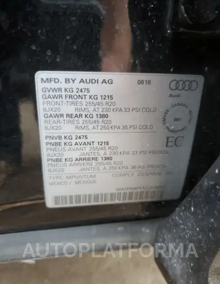 AUDI Q5 TECHNIK 2018 vin WA1FNAFY7J2239253 from auto auction Copart