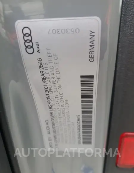 AUDI S4 PREMIUM 2019 vin WAUB4AF44KA043649 from auto auction Copart