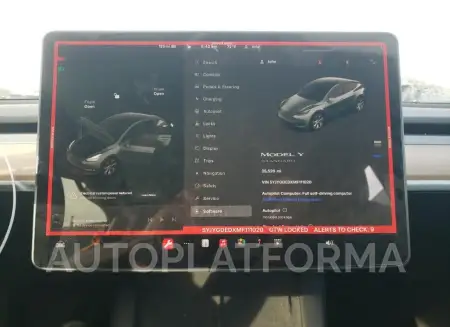 TESLA MODEL Y 2021 vin 5YJYGDEDXMF111020 from auto auction Copart