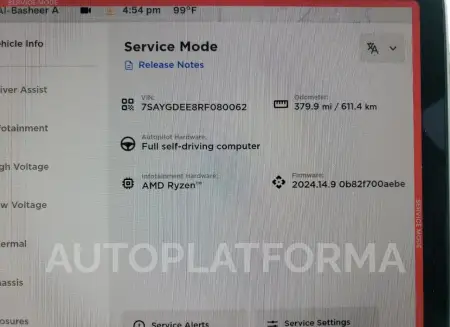 TESLA MODEL Y 2024 vin 7SAYGDEE8RF080062 from auto auction Copart