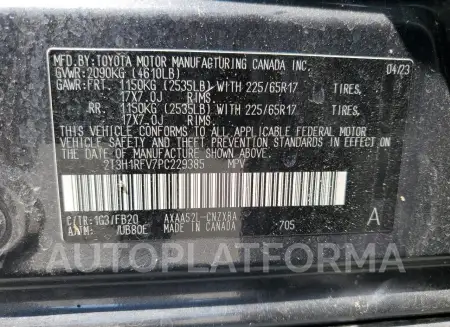 TOYOTA RAV4 LE 2023 vin 2T3H1RFV7PC229385 from auto auction Copart