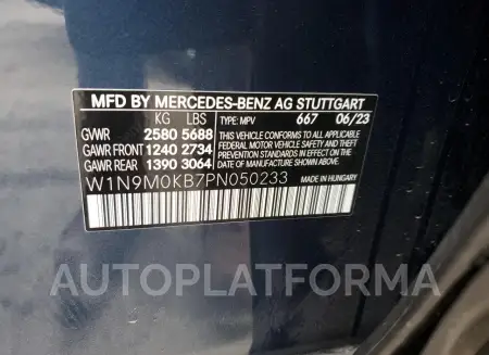 MERCEDES-BENZ EQB 300 4M 2023 vin W1N9M0KB7PN050233 from auto auction Copart