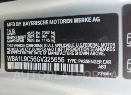 BMW 228 XI SUL 2016 vin WBA1L9C56GV325656 from auto auction Copart