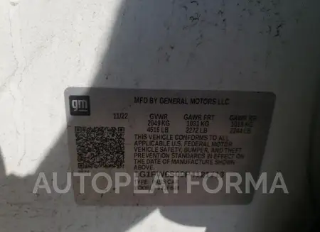 CHEVROLET BOLT EV 1L 2023 vin 1G1FW6S09P4121713 from auto auction Copart