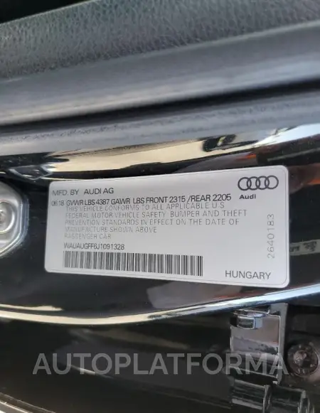 AUDI A3 PREMIUM 2018 vin WAUAUGFF6J1091328 from auto auction Copart