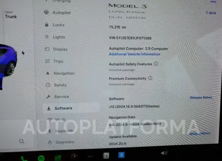 TESLA MODEL 3 2018 vin 5YJ3E1EBXJF071398 from auto auction Copart