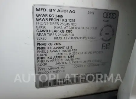 AUDI Q5 TECHNIK 2019 vin WA1FNAFY5K2047881 from auto auction Copart