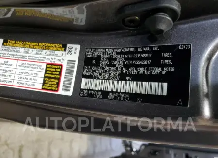 TOYOTA SIENNA XLE 2023 vin 5TDYRKEC8PS153532 from auto auction Copart