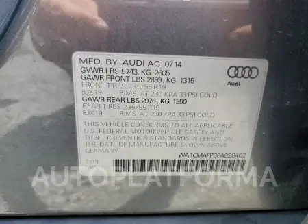 AUDI Q5 TDI PRE 2015 vin WA1CMAFP3FA028402 from auto auction Copart