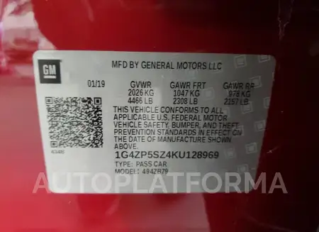 BUICK LACROSSE E 2019 vin 1G4ZP5SZ4KU128969 from auto auction Copart