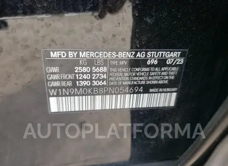 MERCEDES-BENZ EQB 300 4M 2023 vin W1N9M0KB8PN054694 from auto auction Copart