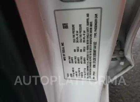 TESLA MODEL 3 2022 vin 5YJ3E1EB5NF144182 from auto auction Copart