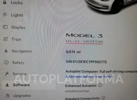 TESLA MODEL 3 2023 vin 5YJ3E1EC7PF562772 from auto auction Copart