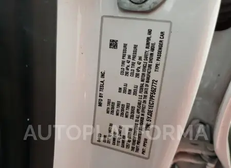 TESLA MODEL 3 2023 vin 5YJ3E1EC7PF562772 from auto auction Copart