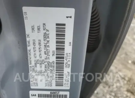 TOYOTA TUNDRA CRE 2019 vin 5TFHY5F13KX801489 from auto auction Copart